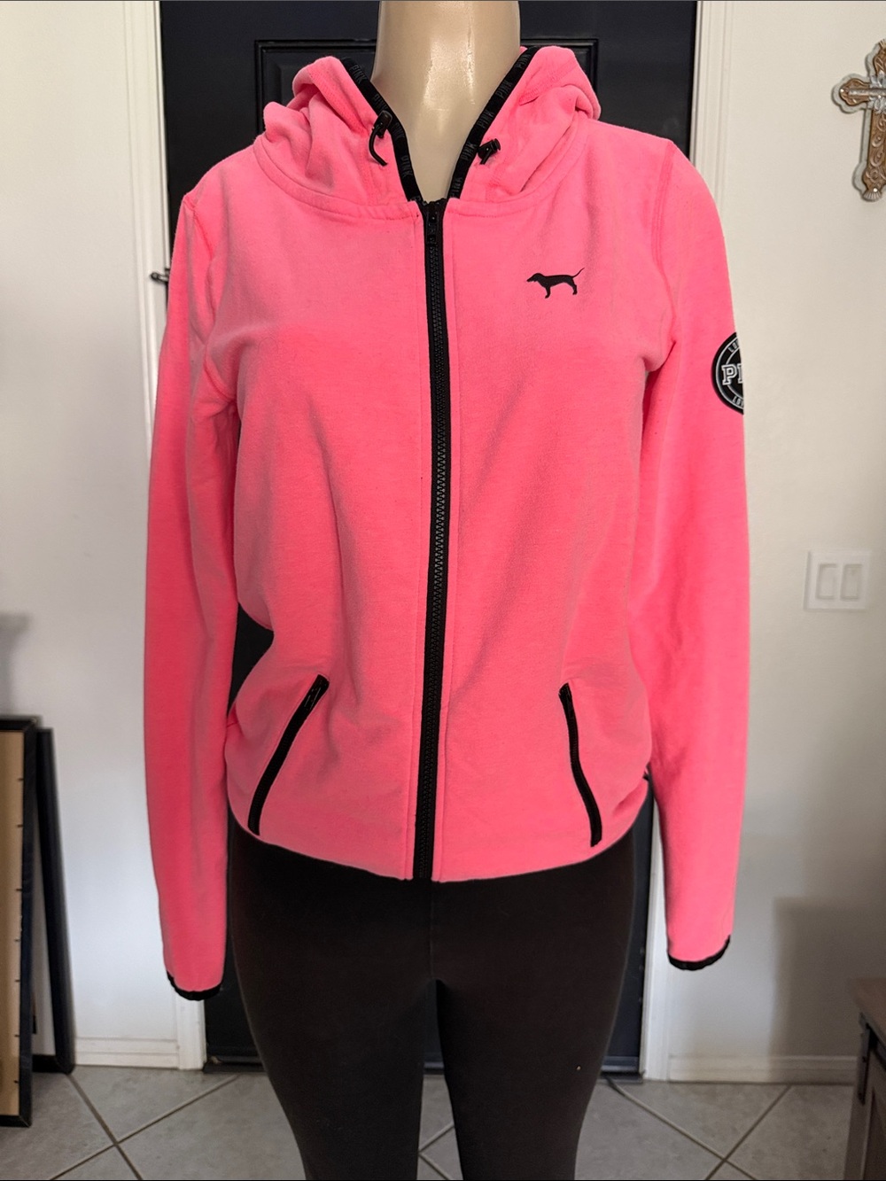 Victoria Secret Pink Nation Limited Edition 2015 full zip Fleece Hoodie size S